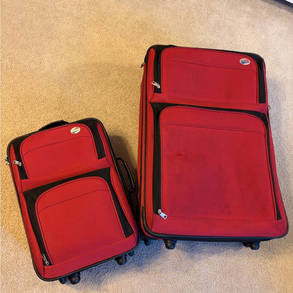 American Tourister Bold Red Luggage Duo
